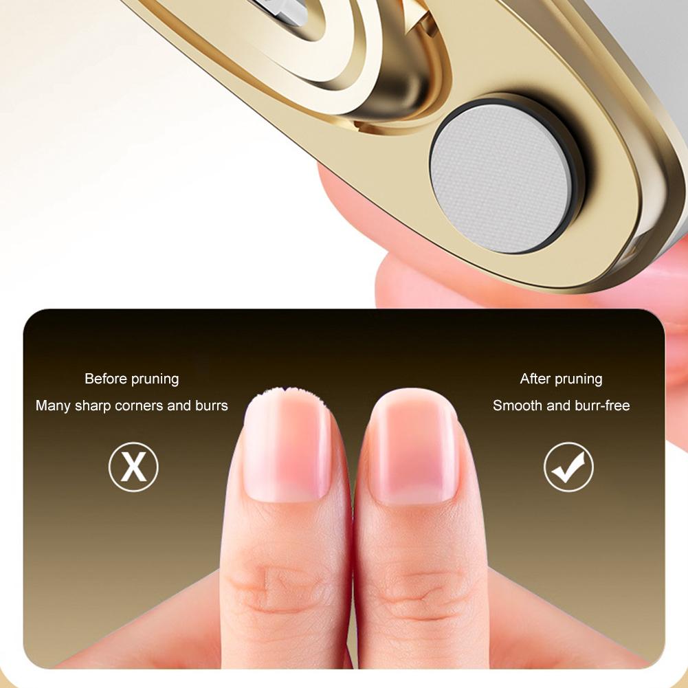2 In 1 Electric Nail Clipper Automatic Nail Trimmer With Polisher Safe Anti-Pinch Nail Cutter For Adults Kids Baby Manicure Tool