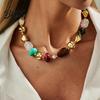 Casual Vacation Necklace Bohemian Necklace Colorful Resin Beaded Choker Retro
