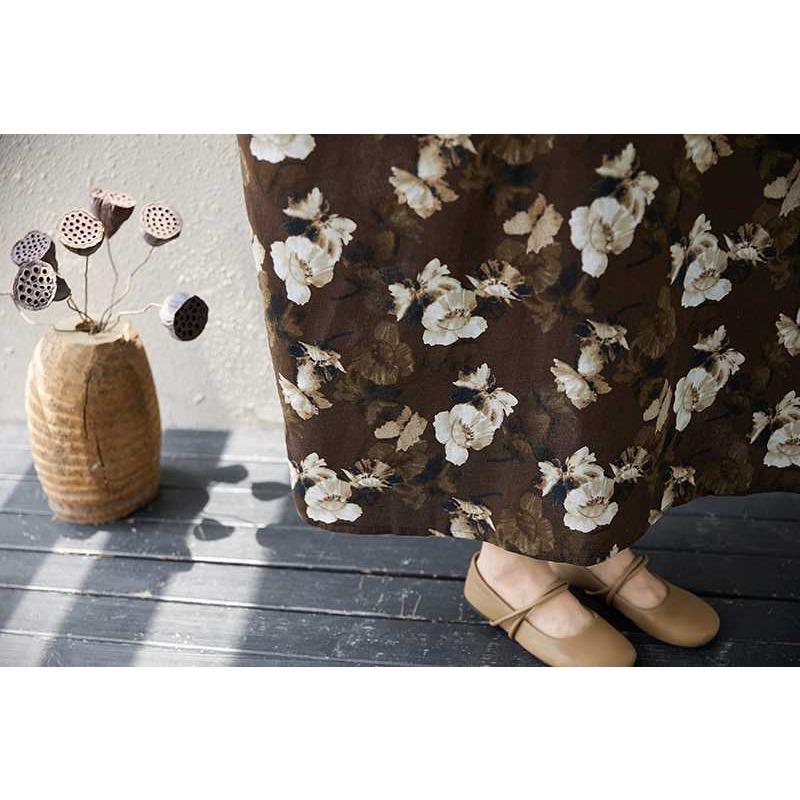 Summer Vintage Loose Cocoon Dress Round Neck Skirt