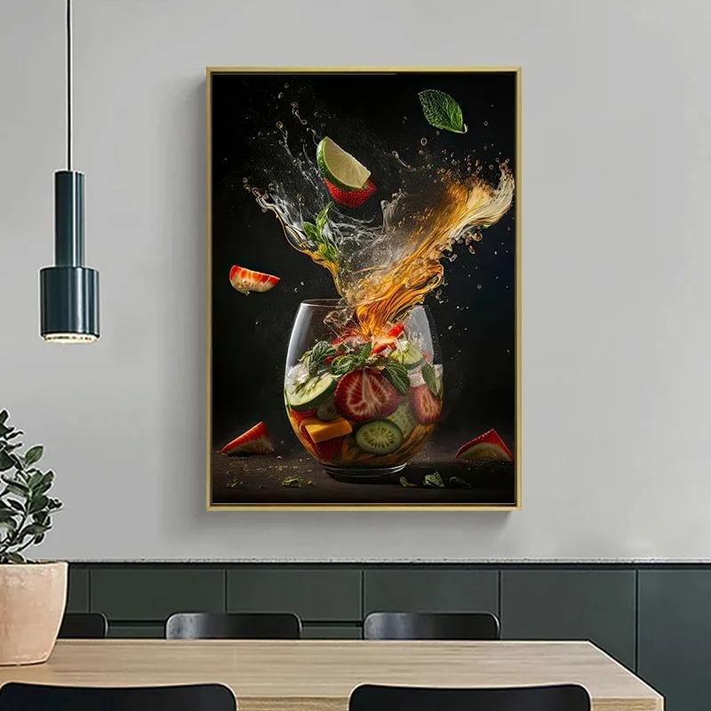 Cocktail Explosion poster Fruit Cocktail Don't Trust Bar Minimalist Print Canvas Painting for Living Room Modern Home Decor