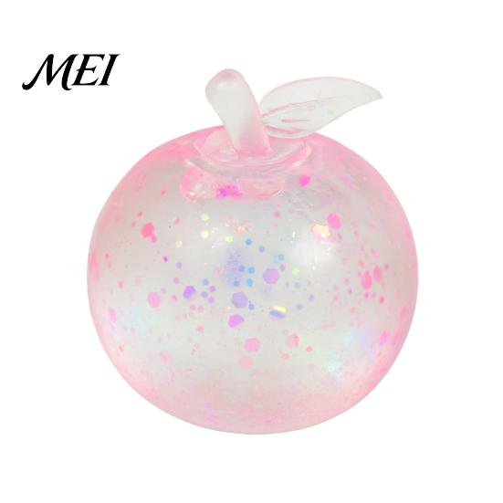 Decompression Toys for Study Maltose Glitter Apple Squeeze Stress Ball, Soft TPR Slow Rising Fidget Sensory Anxiety Toy Relief, Cute Fruit Adults Kids