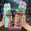 1PC Retro UFO Desert Scene 750ml Color Plastic Sports Water Bottle Leakproof Flip Straw Lid Suitable for Sports Office Home Use