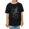 HARRY POTTER Girls Dragon Line Art Cotton T-Shirt