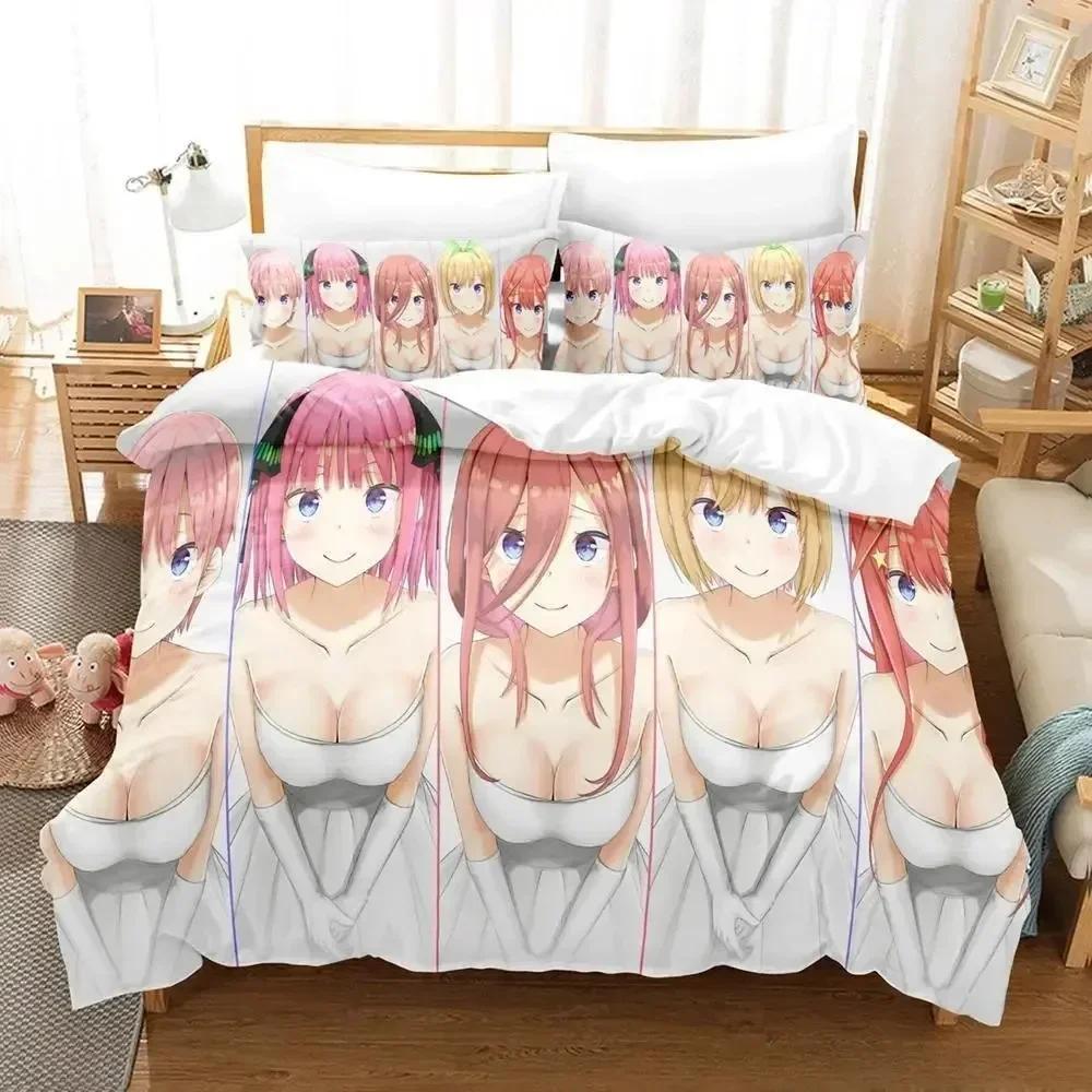 The Quintessential Quintuplets Bettwäsche-Set Einzelbett Twin Full Queen King Size Bettset Aldult Kind Schlafzimmer Bettbezug Sets 3D Anime