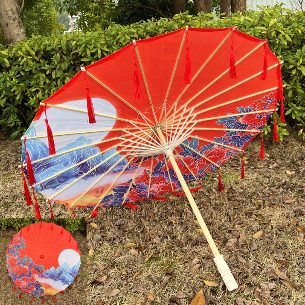 Chinesischer Antikstil Requisite Tanzschirm 56cm Cosplay Hanfu Ölpapier-Regenschirm Tanzaufführung