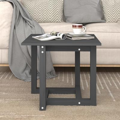 Vidaxl Coffee Table, Grey, 50X50X45 Cm, Solid Pine Wood