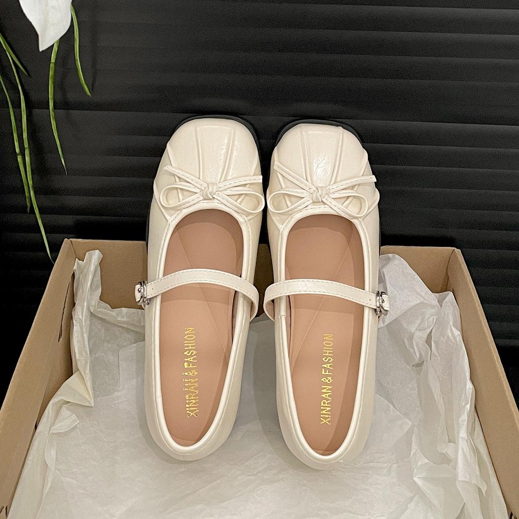 Silver French square head light mouth thick heel single shoes women's summer 2025 new with skirt retro heightening Mary Jane shoes