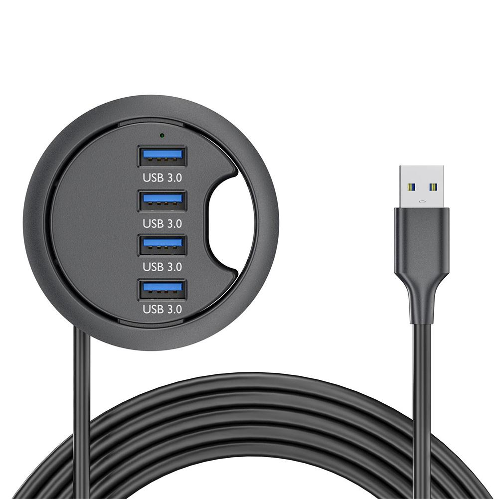 1.2m 4 Port Desk Grommet Hub 5Gbps Data Transfer Speed Compatible With PC Laptops Efficient Cable Organization