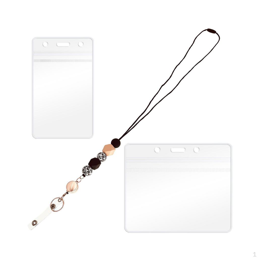 Retractable Lanyards ID Holders Dustproof for Women Girls Men Employees