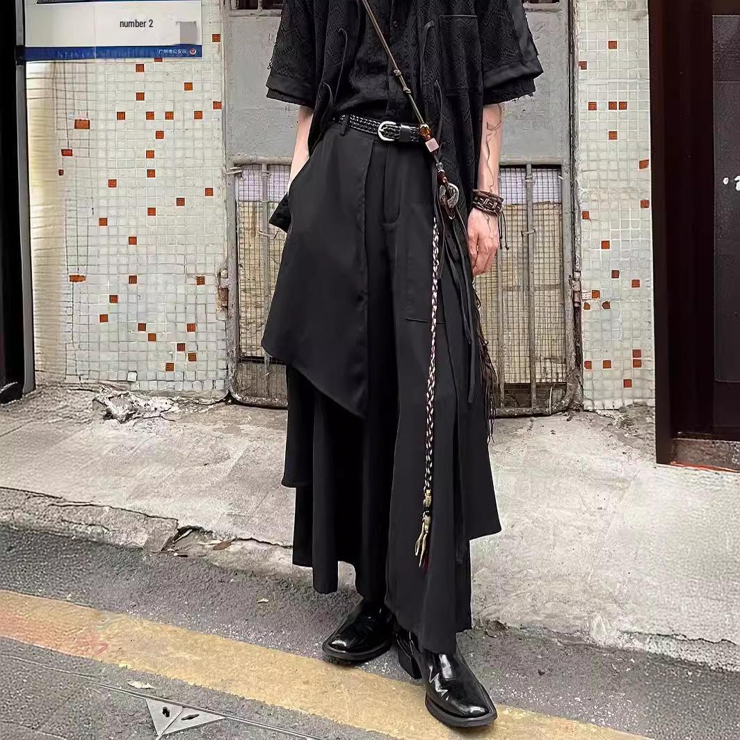 

Широкие брюки-юбки в стиле ретро с кисточками в стиле Ёдзи Ямамото Double Extra Large чёрный