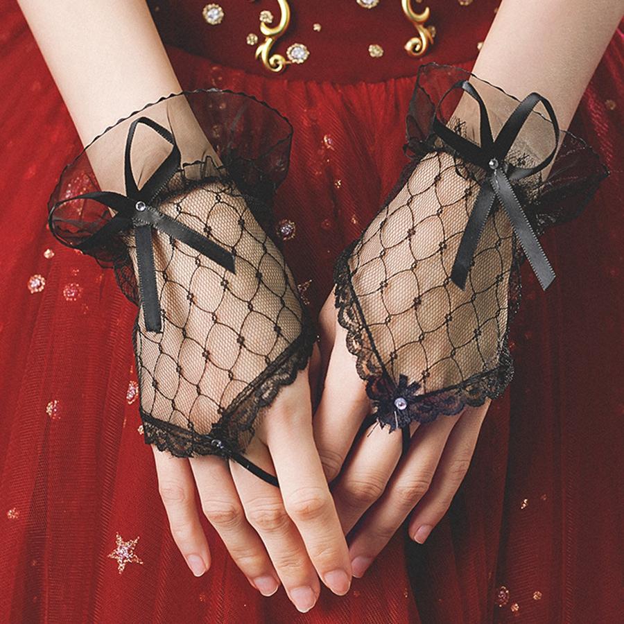 

Новое поступление, кружевные перчатки цвета слоновой кости, черные сексуальные свадебные аксессуары для невесты, вечернее платье, белые перчатки