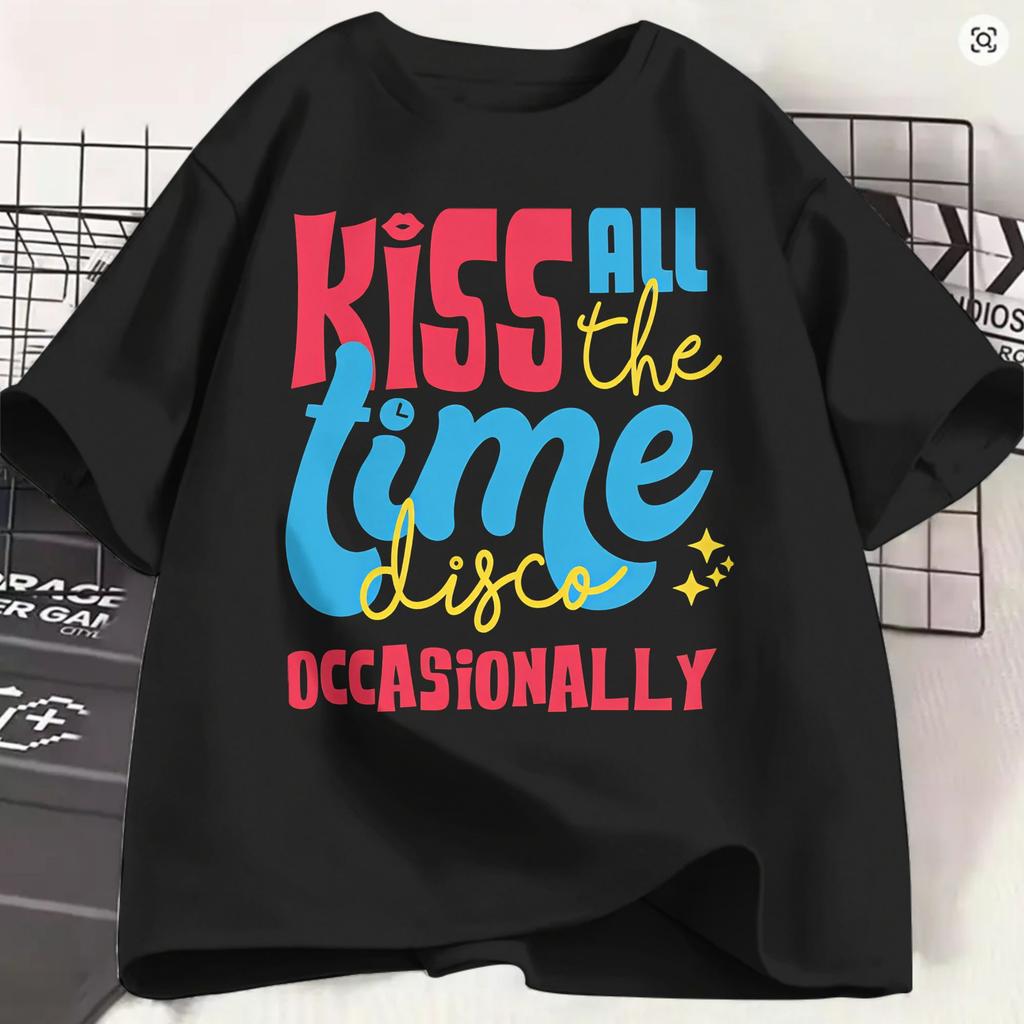Streetwear T Shirt Summer Kiss All The Time Fashion T Shirts Harrys Styles 2026 100 Cotton Tshirt For Unisex Y2k Retro Clothes