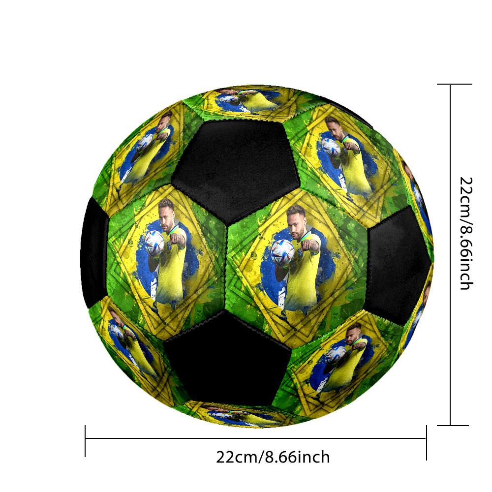 Neymar Soccer Ball Size 5 Colorful Machine Stitched PVC Competition Ready Durable High-Bounce