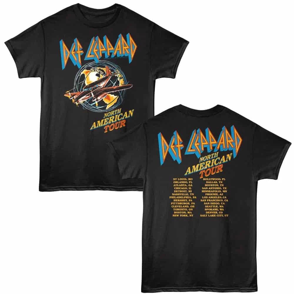 Def Leppard North American Tour Cities Men s T Shirt S