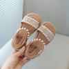 Summer Cute Bead Decoration Comfortable Open Toe Princess Sandals Fashionable Breathable Embroidered Children's Casual Sandals