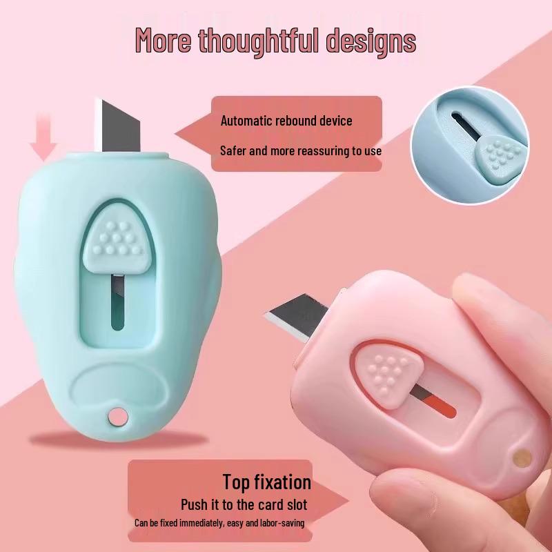 Japanisches Cartoon Mini-Universalmesser – Tragbares Einziehbares Papierschneidemesser & Kistenöffner für Schüler & Büros