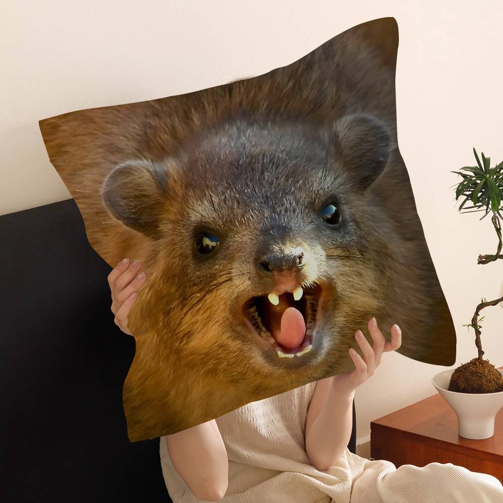 Rock Hyrax Animal Cushion Cover Pillow Cover Decor Pillowcase Printed Cushion Case for Couch