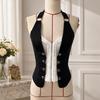 Fiskeben Dame Korsett Ermeløs Dame Vest Stropp Topp Dame Bustier Frontlukking Camisole Dame