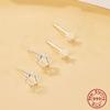  Sterling Silver Lightning Stud Earrings for Women Star of David Moon Heart Earring Elegant Wedding 999 Silver Jewelry