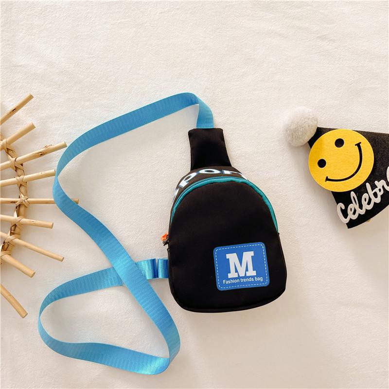 Letter Kids Casual Design Canvas Crossbody Bag For Daily Travel Play And
