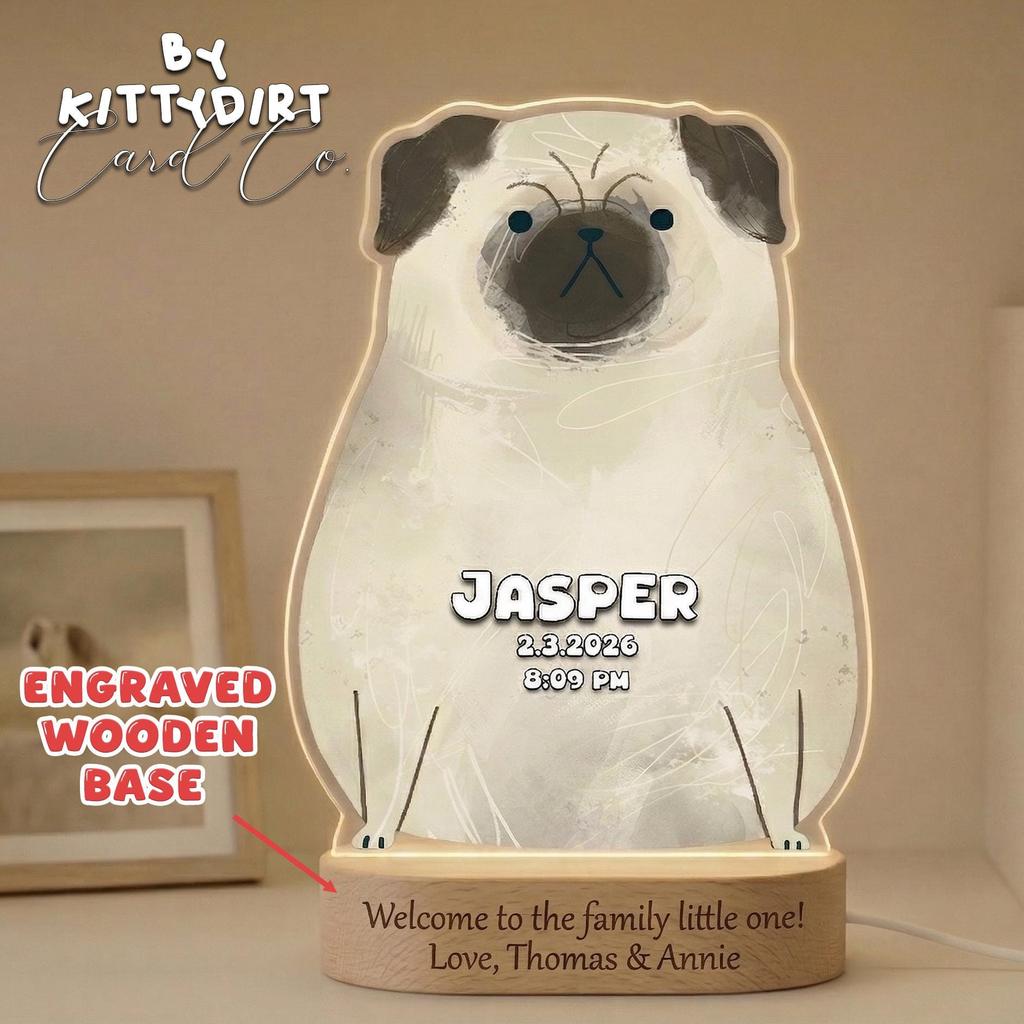 Personalized Animal Pattern Night Light Personalized Text Golden Retriever LED Design Cute Dog Themed Home Decor Souvenir Gift