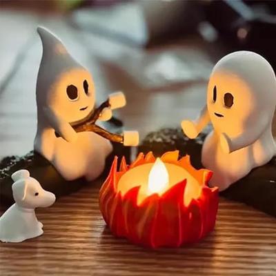 1set LED Glowing Ghost Campfire Gathering Night Light For Halloween Decorations