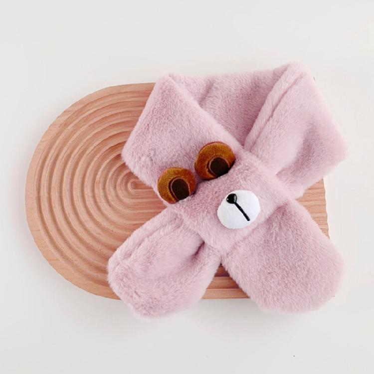 Girls Neck Scarf InsStyle Baby Cartoon Scarf Furry Plush Neck Warmer for Outdoor