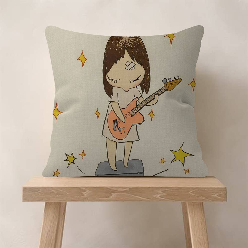YYoshitomo Nara DDoll Cushion Cover Car Throw Pillow Case For Sofa Car Christmas Gift 40x40cm 45x45cm