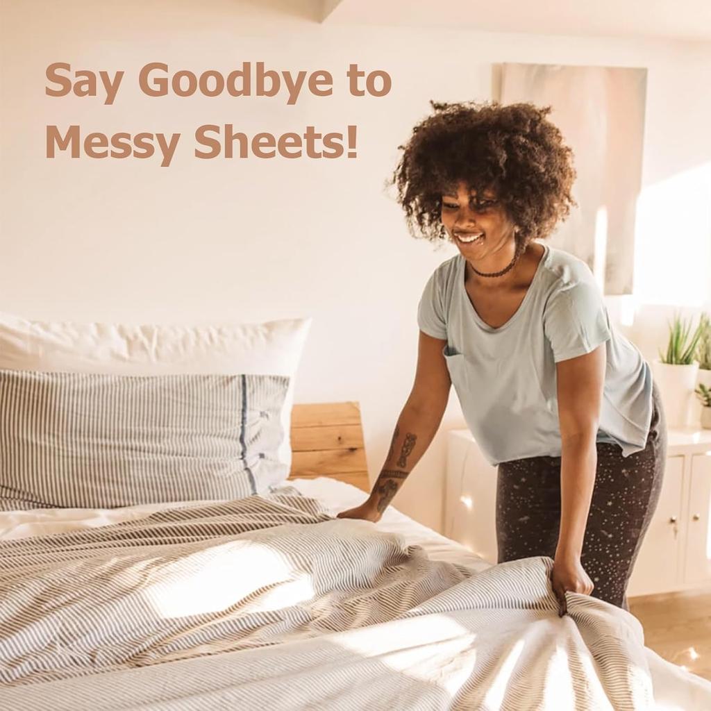 Patented Lock Sheet Holders 8Pcs, Bed Sheet Holders Keep Sheets Firm & Tight, Fitted Sheet Holder for Corners, Heavy-Duty Bed Sheet Locks, No More