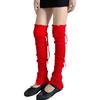 Ribbed Knit Thigh High Footless Long Socks with Button Detail Split Designs Over Knee Leg Warmers for Dance Enthusiasts