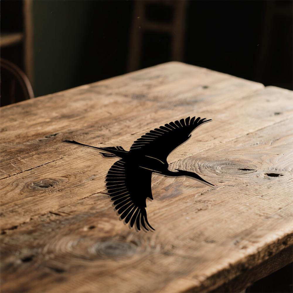 1 stuks 2D Platte Vliegende Reiger Metalen Wandsculptuur Moderne Minimalistische IJzeren Wandkunst voor Woonkamer Slaapkamer Kantoor Tuin Elegante Vogel Huisdecoratie