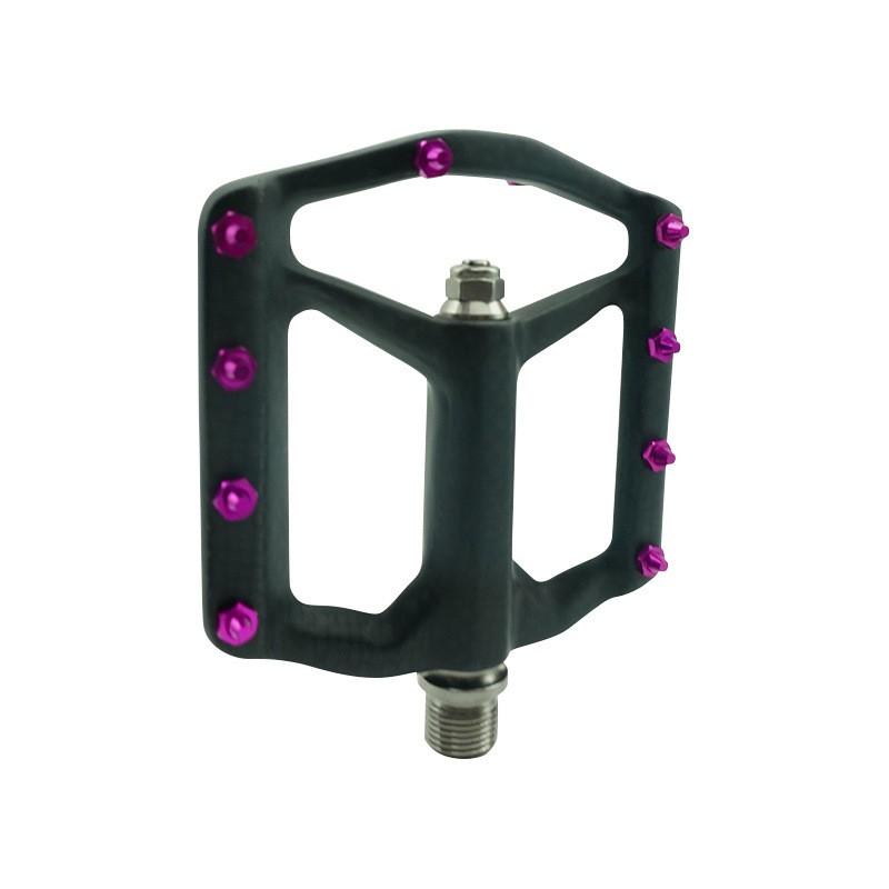 Carbon Fiber Bicycle Pedals With Titanium Axle 8 Ball Bearings Folding Mountain Road Bike Universal