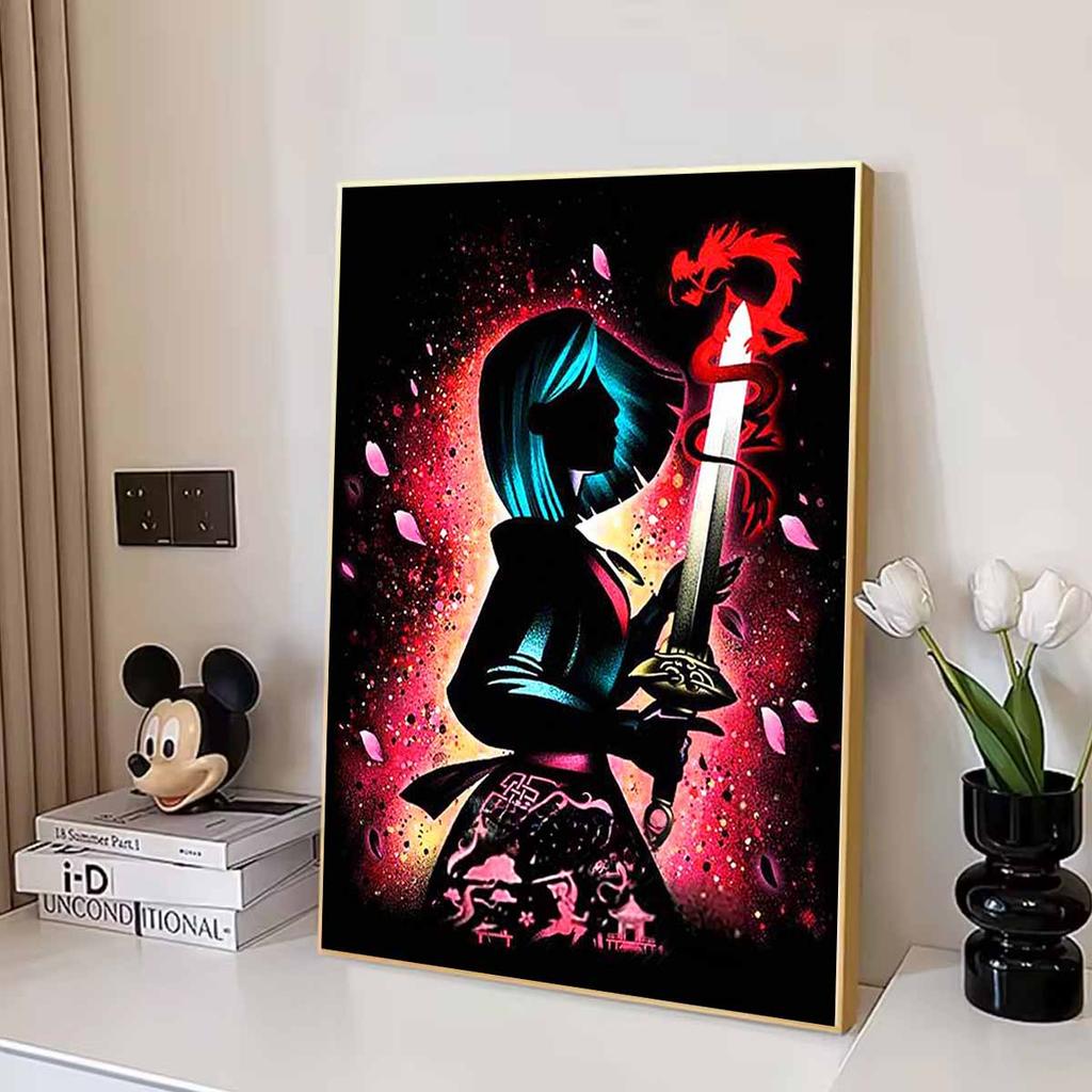 Full Round Diamond Painting Princess Hua Mulan Art Rhinestone Picture Mosaic DIY 5D Cross Stitch Embroidery Home Decoration
