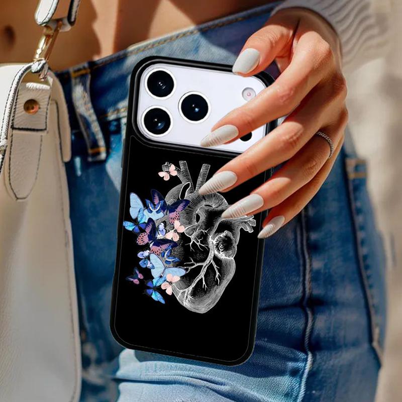 Vintage Anatomy Heart Cardiac Brain Nurse Phone Case For iPhone 17 Air 14 15 13 12 Max Cover For Apple 16e 11 Pro Max Plus Coque