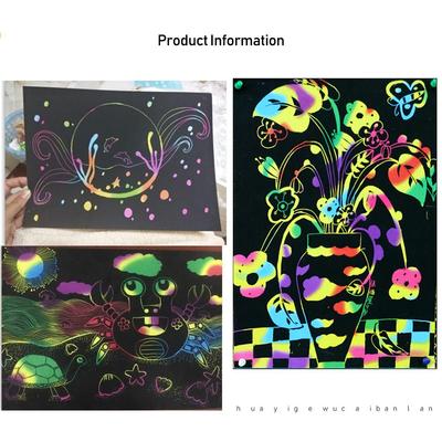 50 szt. Artystyczny papier do zdrapywania tęczy Zestaw bambusowych rysików Zdrapki Artystyczne materiały rzemieślnicze Zestawy dla dzieci dla zabawy Zrób to sam Zabawka Upominki na przyjęcie Gra