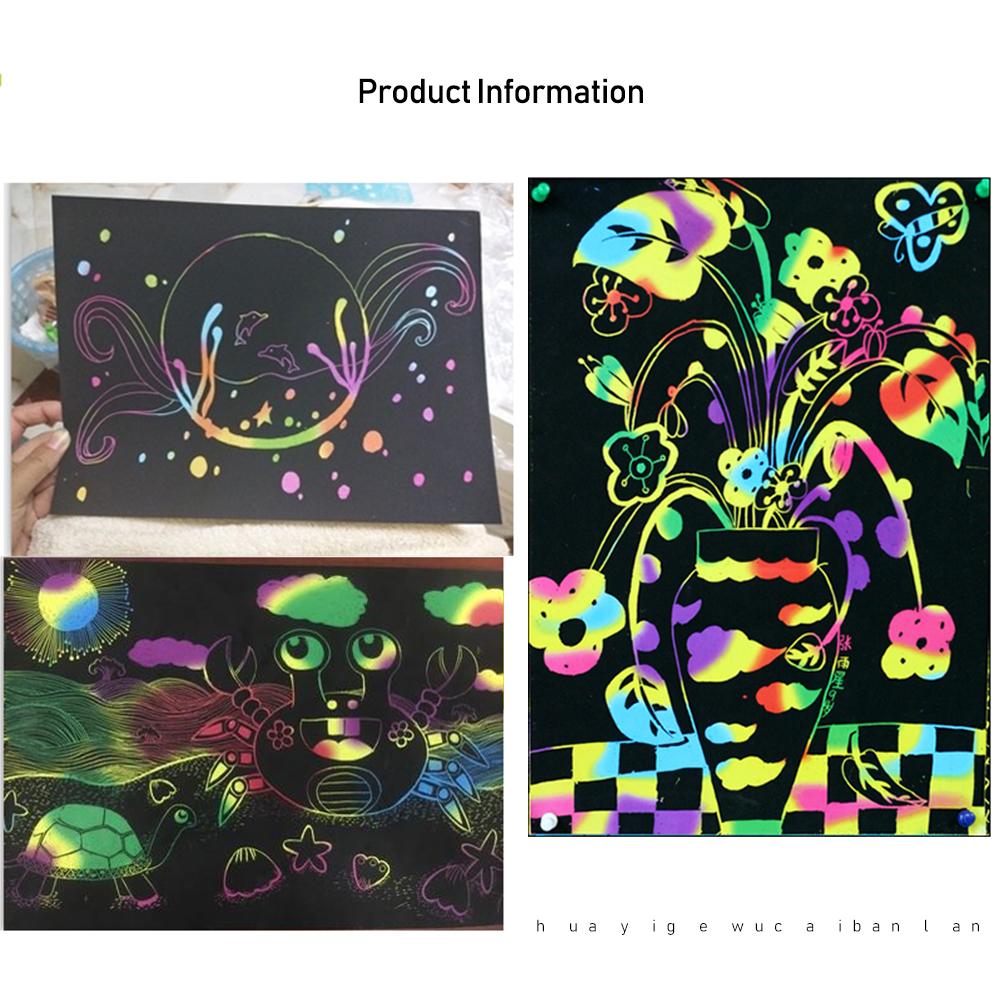Colorful Scratch Sheet Easy  Lightweight  Scratch Paper Set Environment Friendly for Festival Decoration