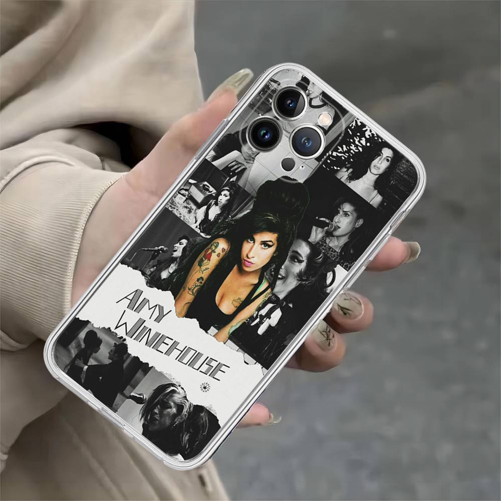 Schöne Frau A-Amy W-Winehouse Transparente Handyhülle Für IPhone 16 15 14 13 12 11 Pro Max Plus Weiche Hülle