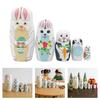 Wooden Rabbit Nesting Dolls Handcraft Russian Matryoshka Doll Stacking Toy for Easy Storage and Holiday Gift Giving