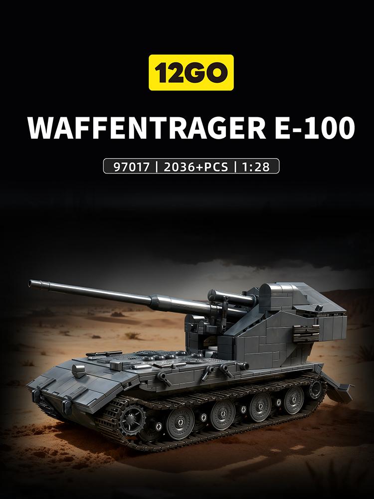MOC Military Waffentrager E-100 Painting Version Building Blos High Difficul Assembly Boys Gift Plastic Model Toy