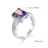 Eternity Crystal Rings For Women Seven Colors Amethyst Ring Natural Moissanite Silver Color Ring For Wedding OL  Gifts