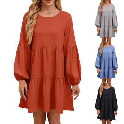 A Fashionable Solid-colored Loose Dress For Ladies