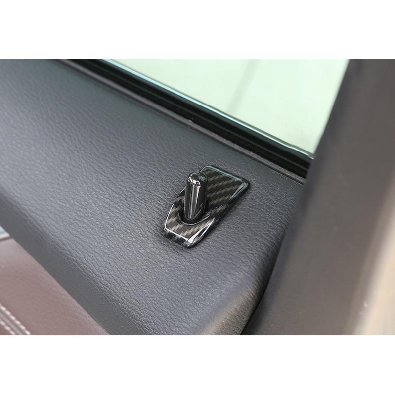 For BMW X5 X6 F15 2014-2018 ABS Carbon Fiber Inner Door Lock Down Bolt Ring Trim