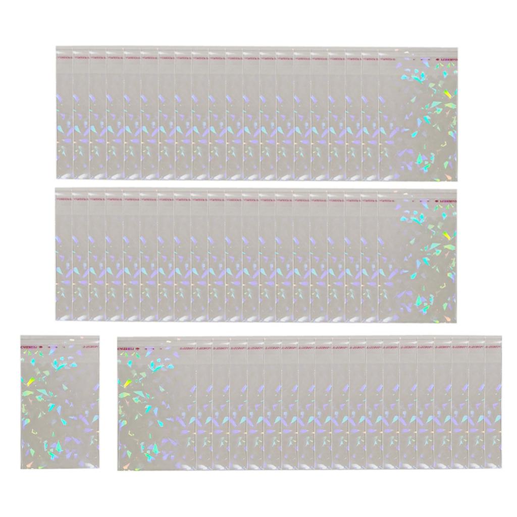 50 Pieces Transparent Holographic Trading Cards Film