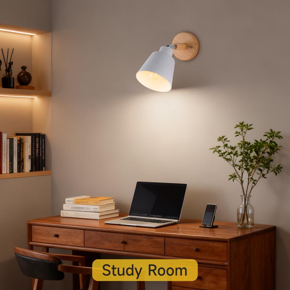 LED Wall Light E27 Bulb Replaceable 85-265V 3 Color Wall Lamp Bedside Light Living Room Bedroom Wall Sconce Decor Lighting