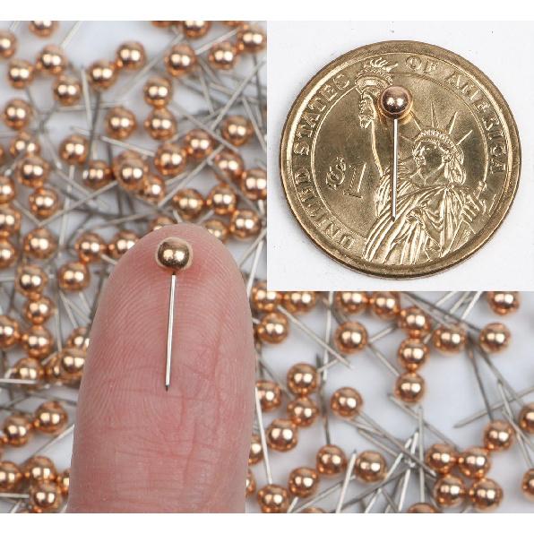 1/8 Inch Map Tacks, Push P, Plastic Round Head, Steel Point,100-Count,Gold Colors