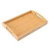 Bamboo Tray Rectangle Household Hotel Dining Tray Bamboo Tea Set Tea Cup Commercial Tea Tray Barbecue Plate, Round Edge Handle 40 * 28 * 4.5cm