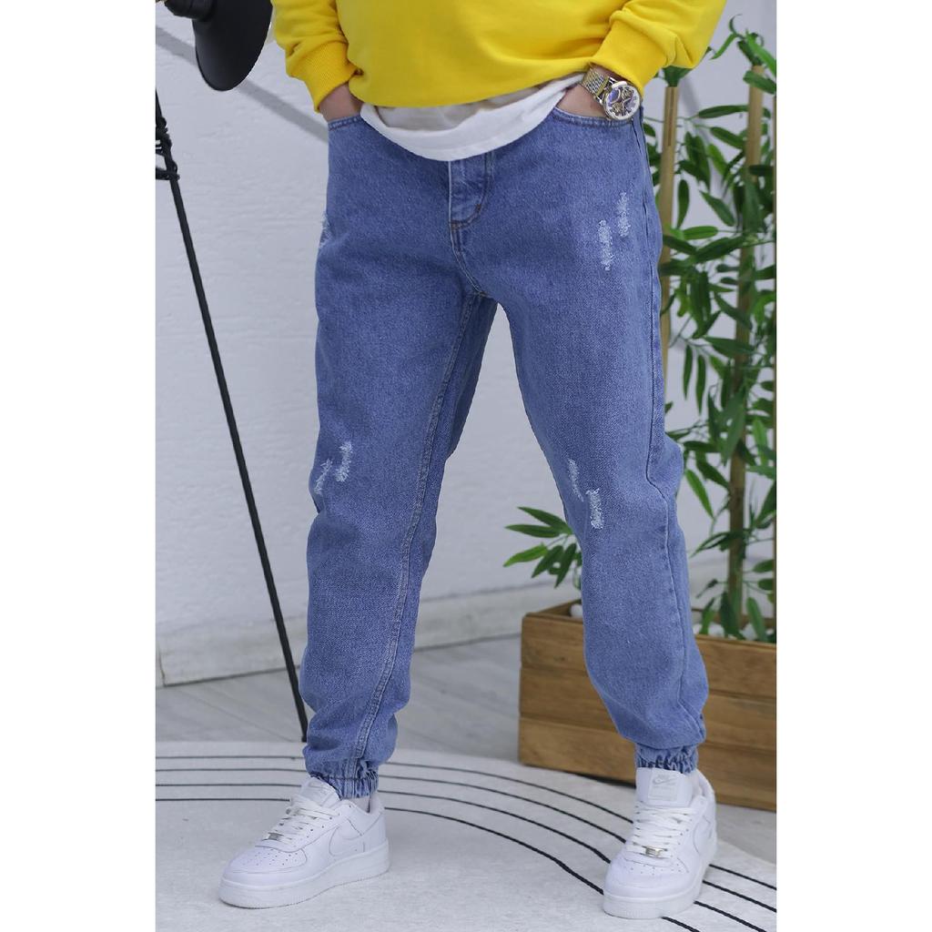 Men's Jeans With Elastic Cuffs, Boyfiren Jeans Pnt. 646