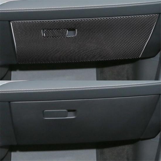 2Pcs For Ford Mustang Mach-E -22 Carbon Fiber Interior Glove Box Cover Trim