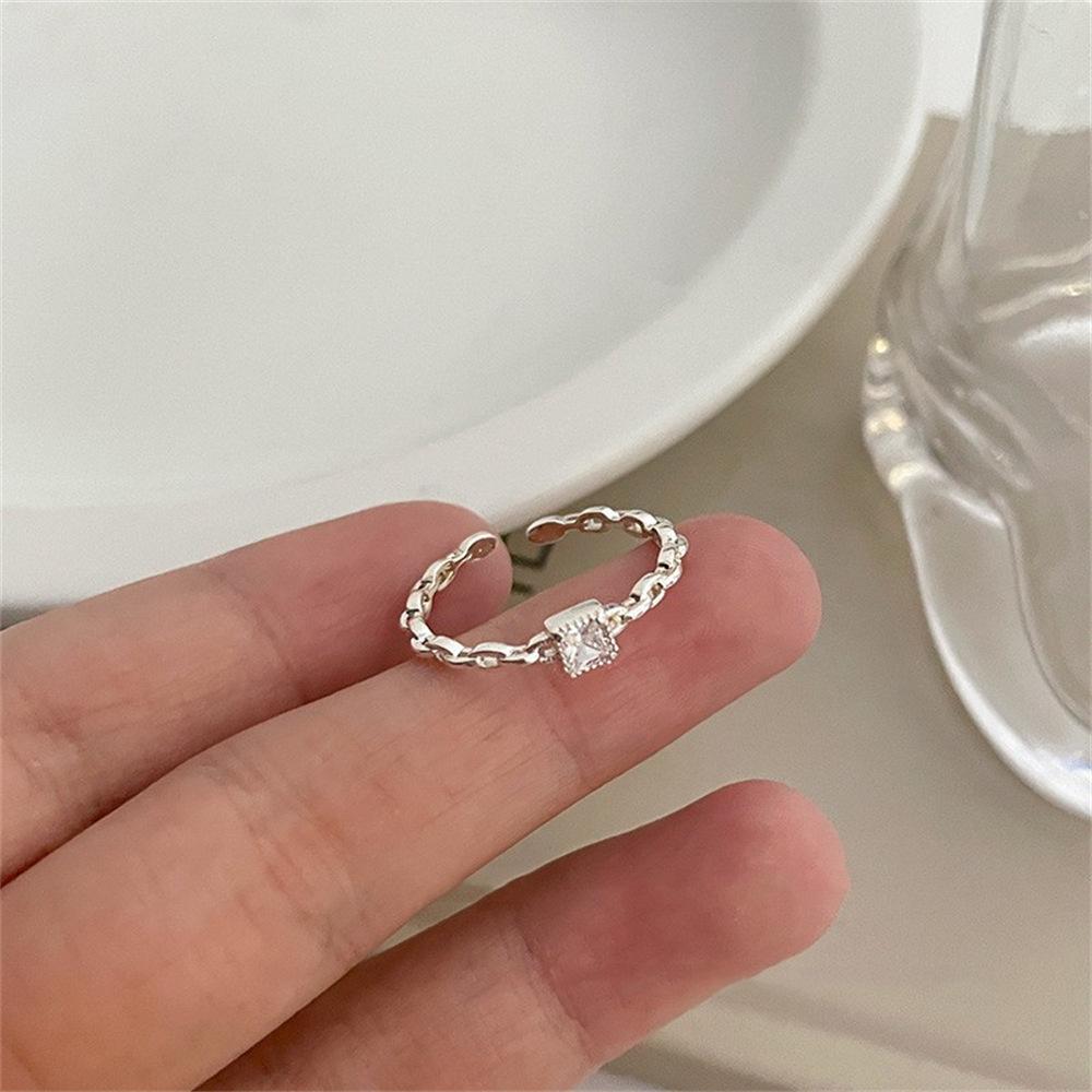 925 Sterling Silver Retro Brushed Open Finger Ring - Women's High-End Niche Light Luxury, Trendy and Non-Fading.