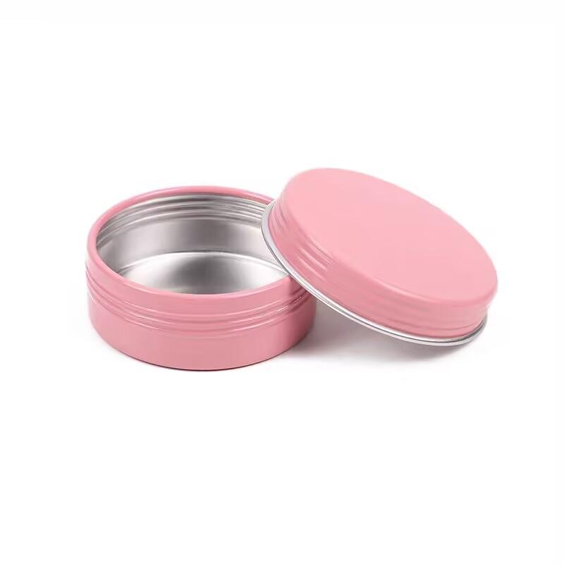 50pcs 25g Aluminum Tin Jars 25ml Pink Color Metal Container Cosmetic Face Eye Cream Packing Empty Can Lip Balm Candle Jar
